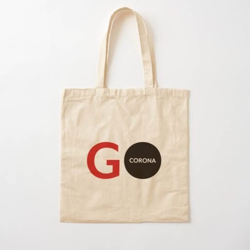 A stylish Go Corona Shopping Tote Bag for all your shopping needs, featuring the word "go" prominently.