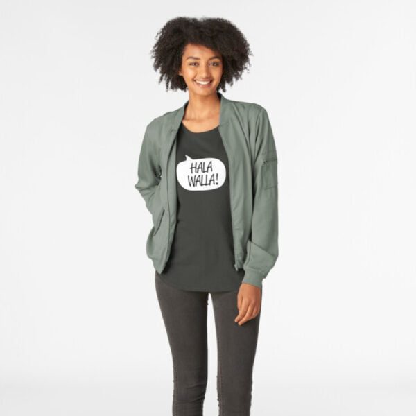 Lava Prints Hala Wala T-shirt for Women Black Round Neck