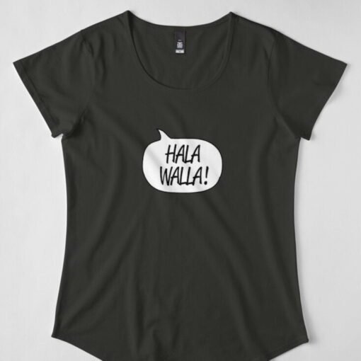 Lava Prints Hala Wala T-shirt for Women Black Round Neck