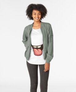 Lava Prints Tongue out T-shirt for Women White Round Neck