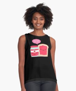 Women's black sleeveless t-shirt