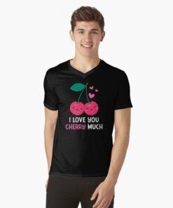 black valentine v-neck t-shirt