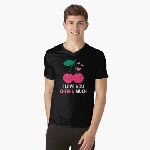 black valentine v-neck t-shirt