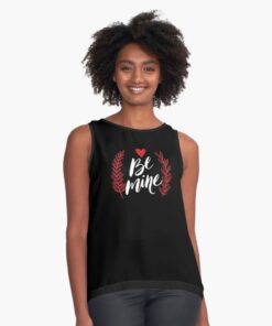 Women's black sleeveless t-shirt