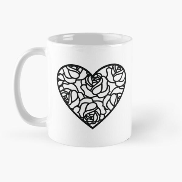 Heart shaped printed coffee mugs