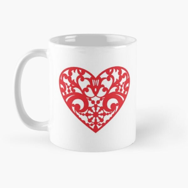 Heart printed coffee mugs
