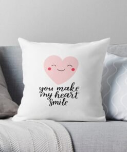 White throw pillow with love texts