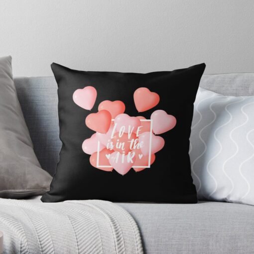 Love is in the air black pillow