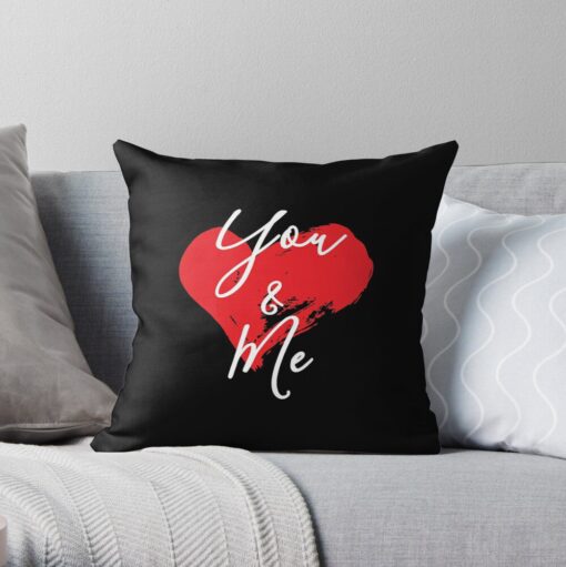 You & Me throw pillow black