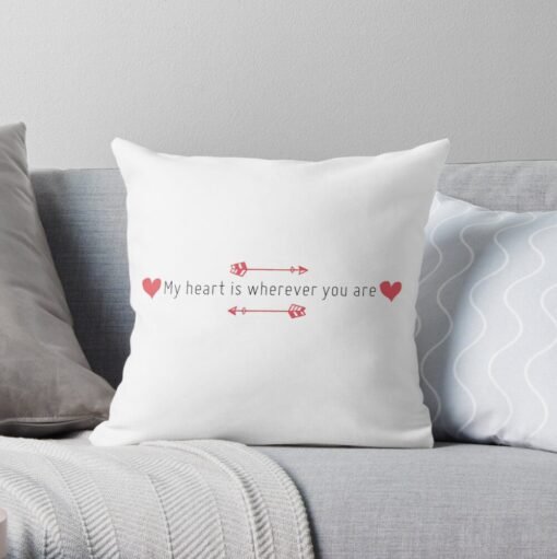 White throe pillow for valentine's decoration