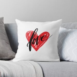 love throw pillow with heart