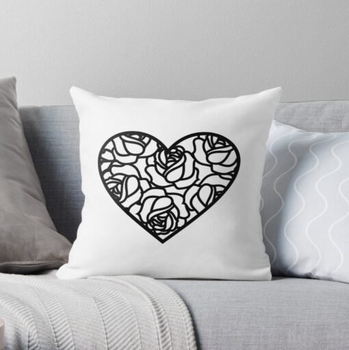 Heart printed design pillow