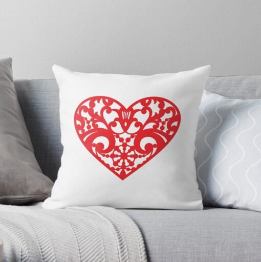 White decorative pillows for valentine's day