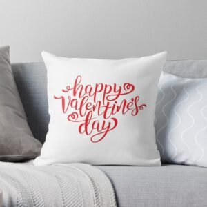 White throw pillow with valentine's wishes