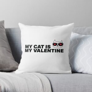 White valentine 's special printed pillow