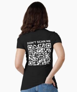 Black Don’t Scan Me QR code t-shirt with bold back print design by Lava Prints Dubai